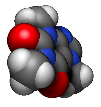 caffeine molecule with ambient occlusion