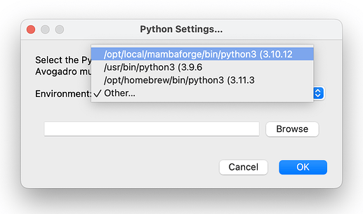 New Python settings