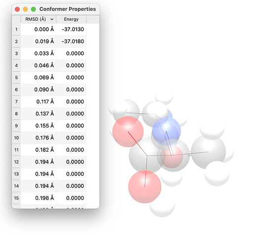 Conformer Properties