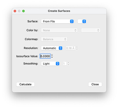 Create Surfaces Dialog